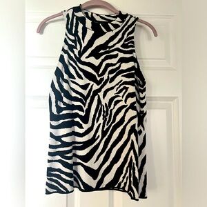 White House Black Market Zebra Stripe knit top